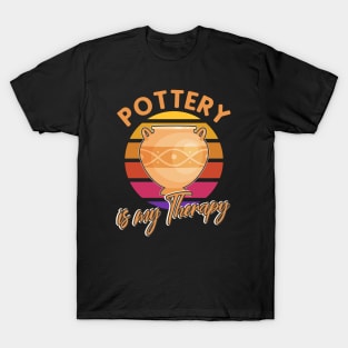 Pottery is my Therapy retro Gift T-Shirt